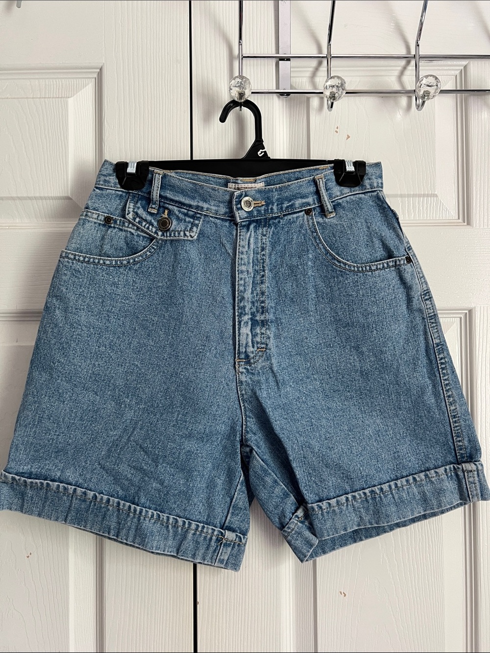 St. John's Bay Light Blue High Waist Denim Shorts-Vintage